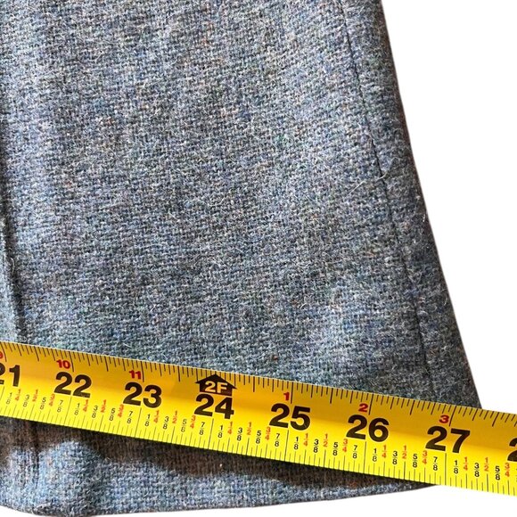 Vtg Koret Of California Wool Skirt Green Blue Teal Belt Size 9/10 Union Made - Picture 16 of 16